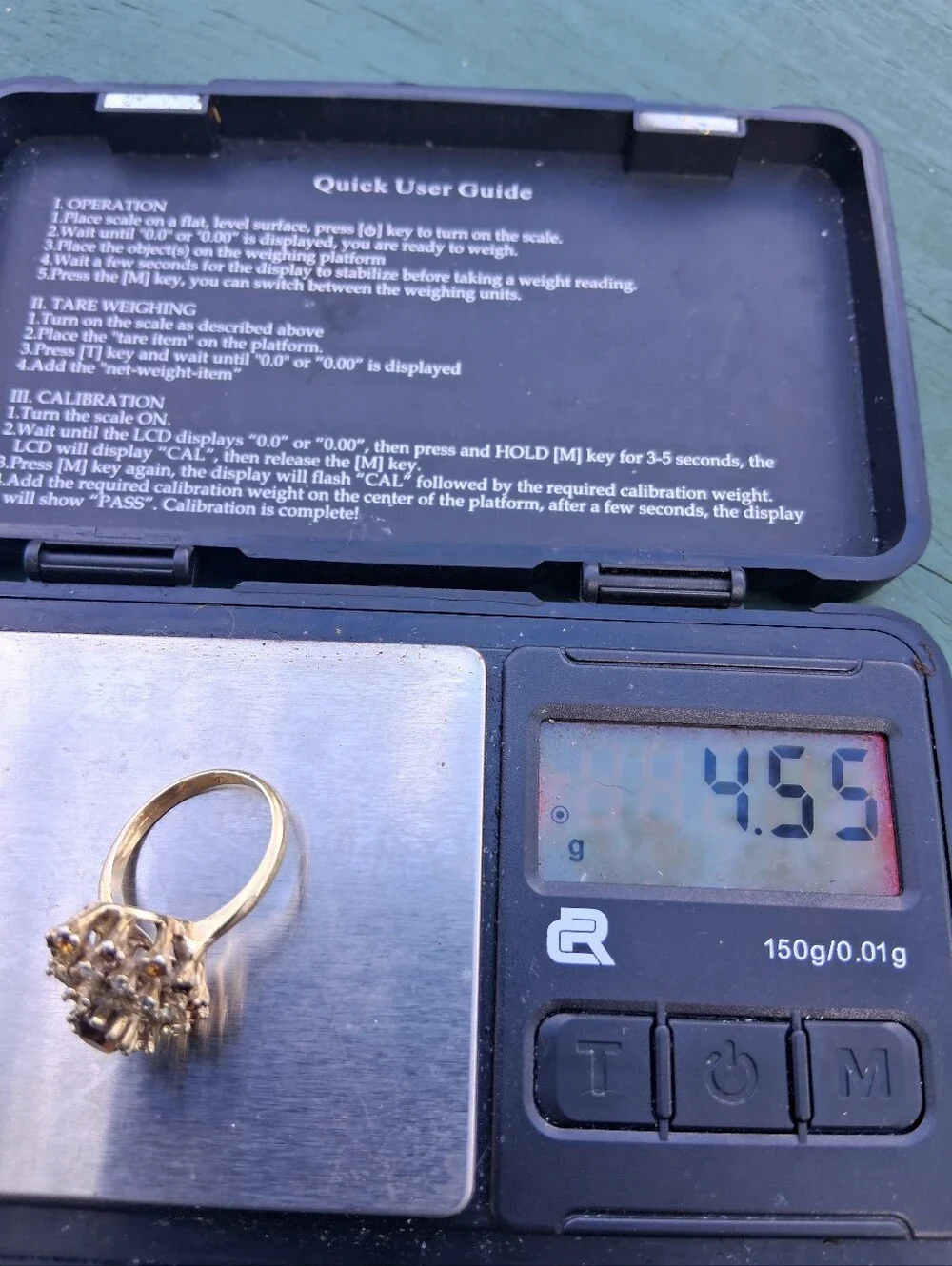 18Kt Vermeil Garnet and Diamond Cocktail Ring Size 7